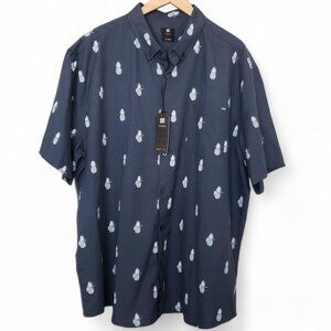 NWT‎ Visive Pineapple Shirt Men's Short Sleeve Button Up Resort Party Casual 3XL